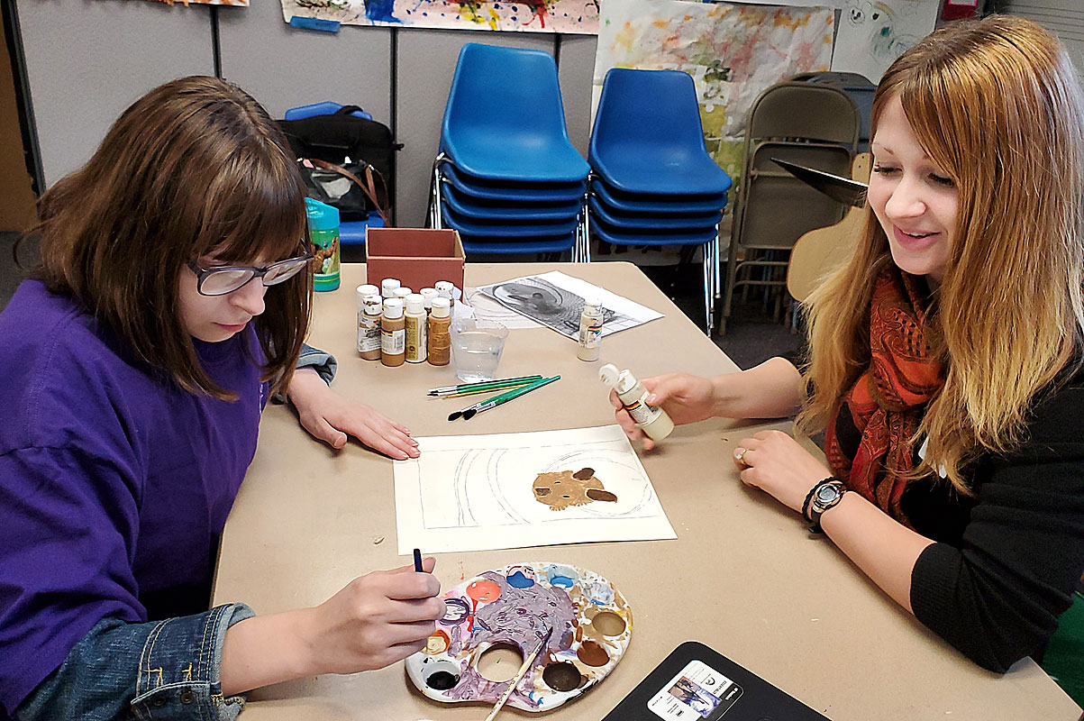 Jackie in art therapy class